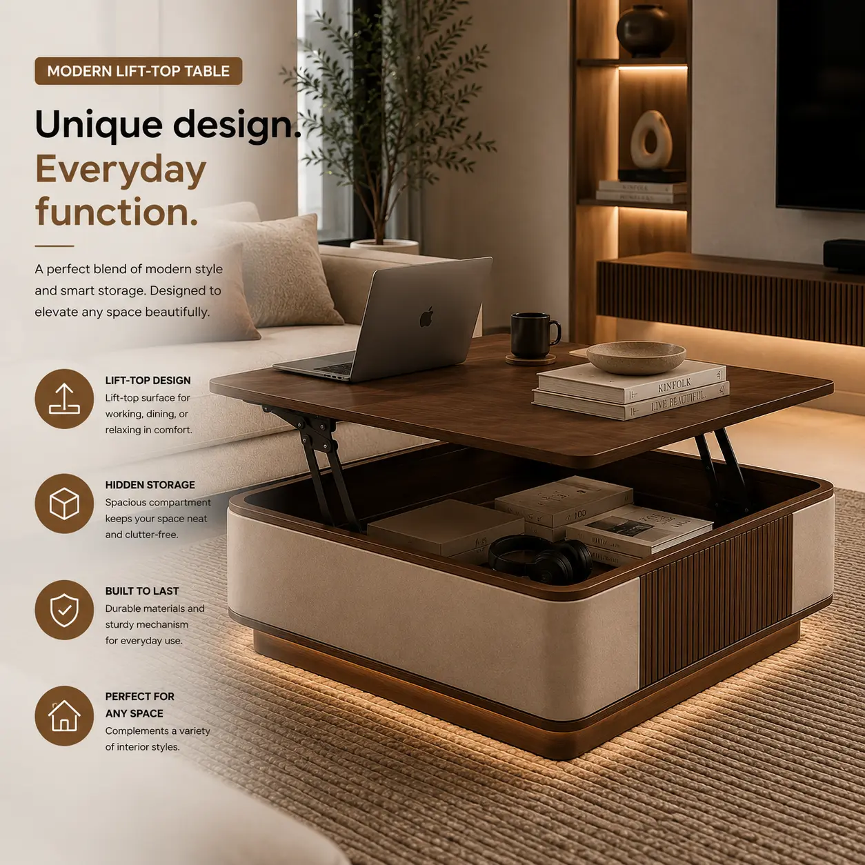 Lift-Top Coffee Table — woodworking plan project