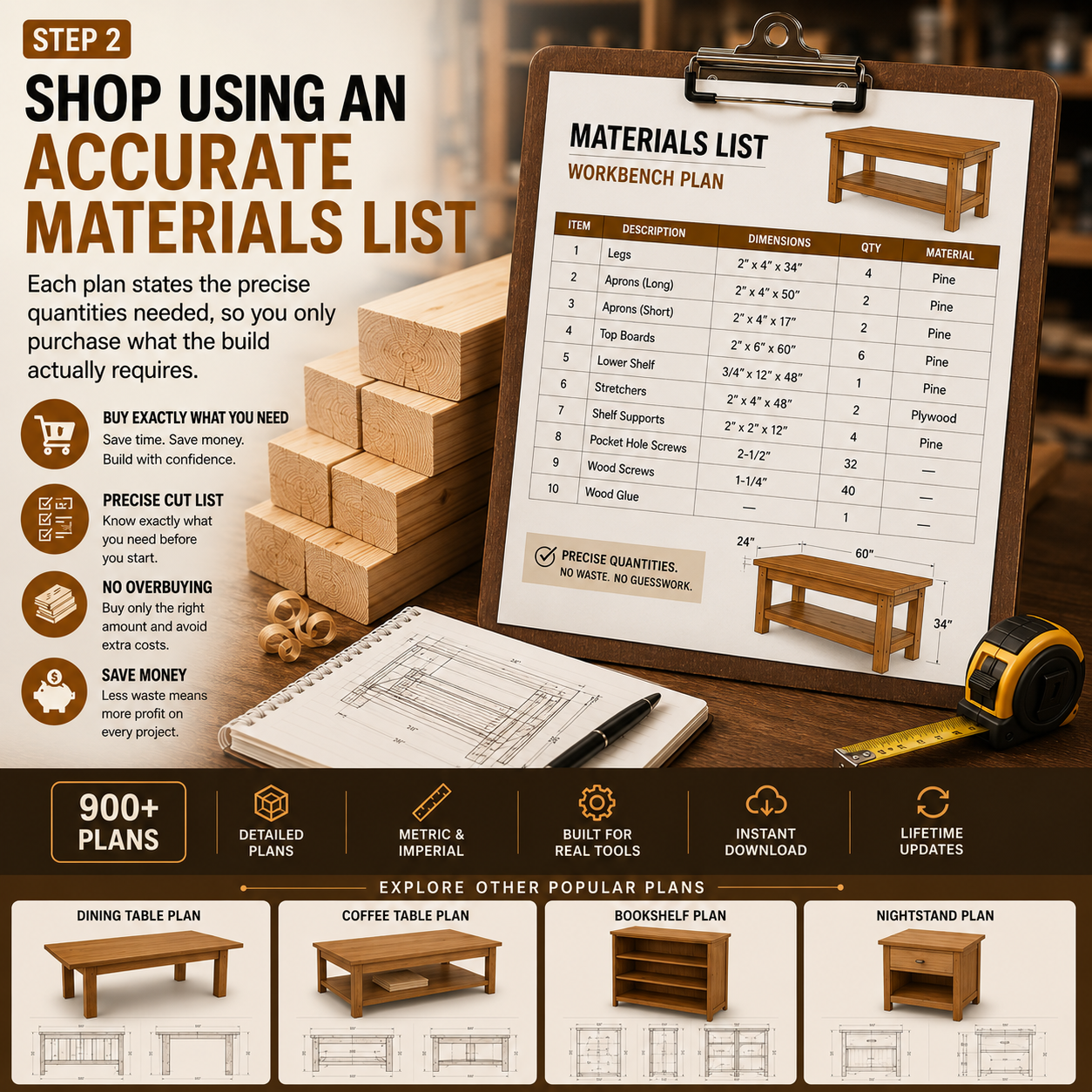 STEP 2: Shop from an exact materials list