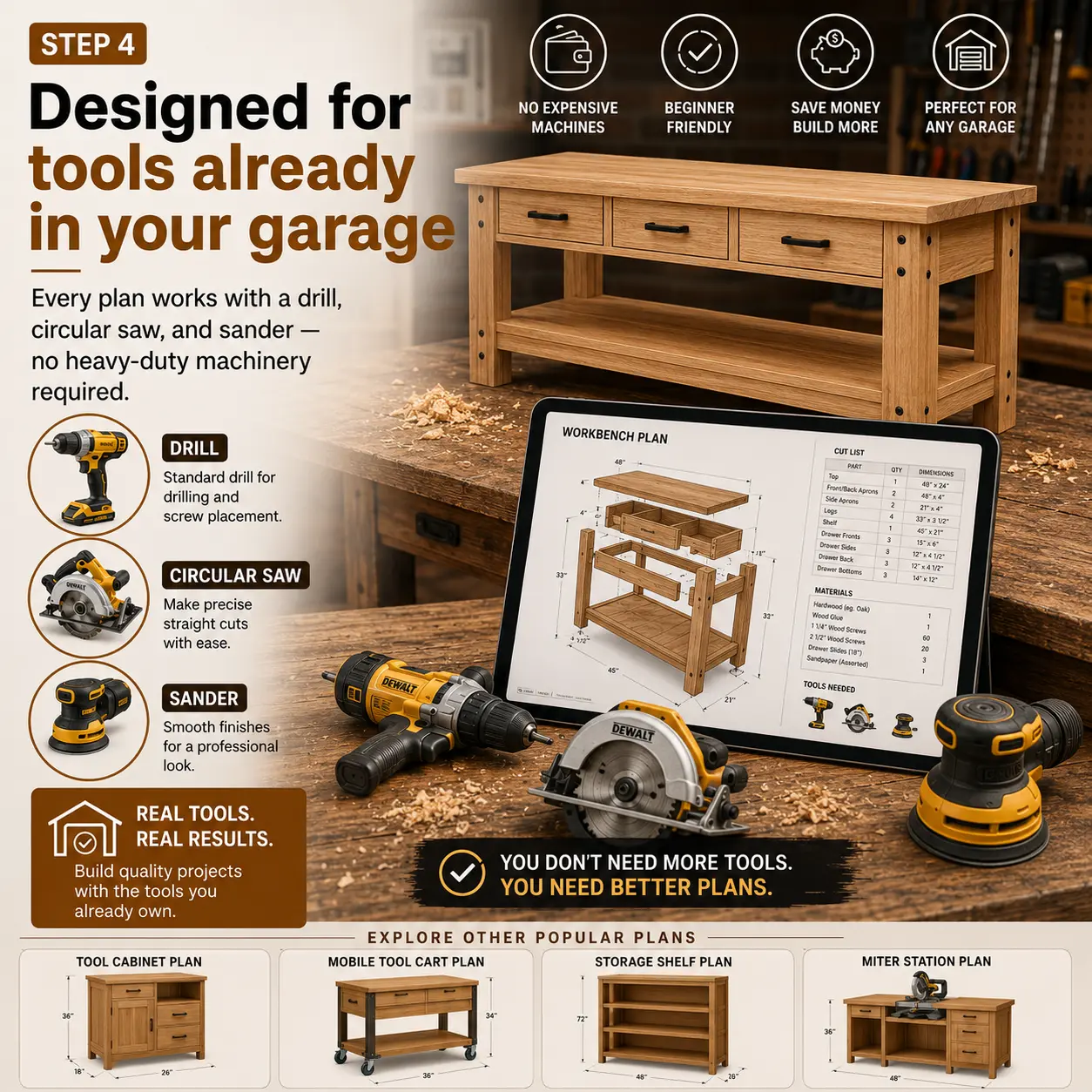 STEP 4: Built for the tools in your garage